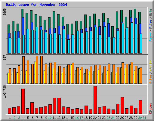 Daily usage for November 2024