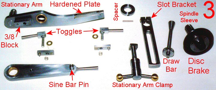 Sine bar disassembled